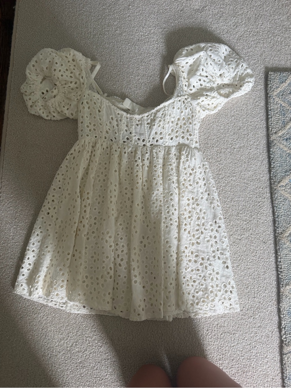 For Love & Lemons White Eyelet Puff-Sleeve Mini Dress - Picture 2 of 3